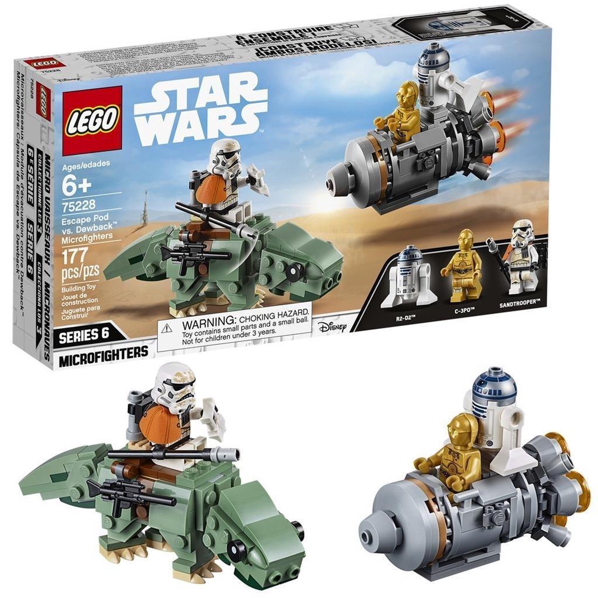 LEGO Star Wars Escape Pod vs. Dewback Microfighters - 75228