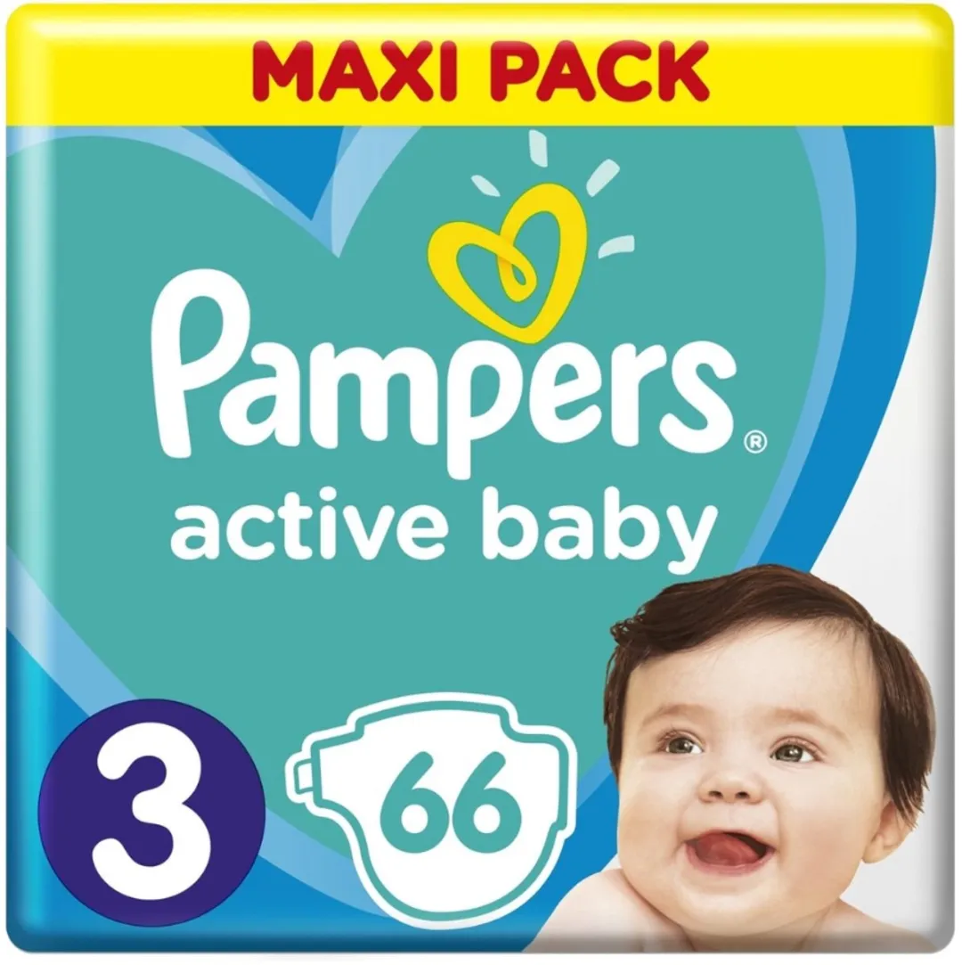 Pampers Active Baby Dry Maat 3 Luiers - 198 Stuks