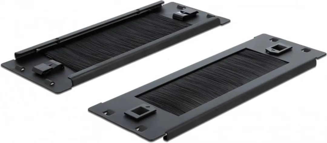 Delock 66345 Kabelmanagement Borstelstrip 2U - Zwart - afbeelding 3 van 4