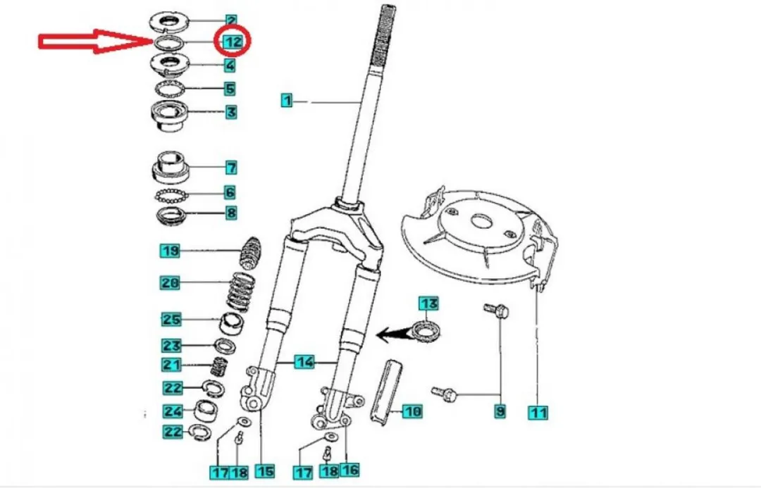 Peugeot 100 Speedfight Rondelle colonne direction 30x40x2.6