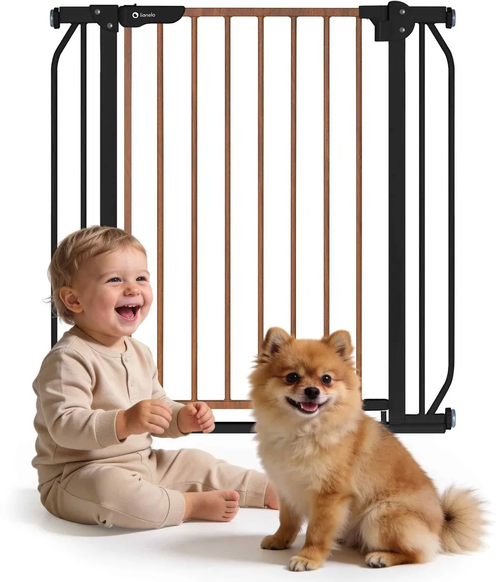 Lionelo Truus Slim Veiligheidsreling 75-105cm - AutoStop & Automatische Sluiting - Zwart