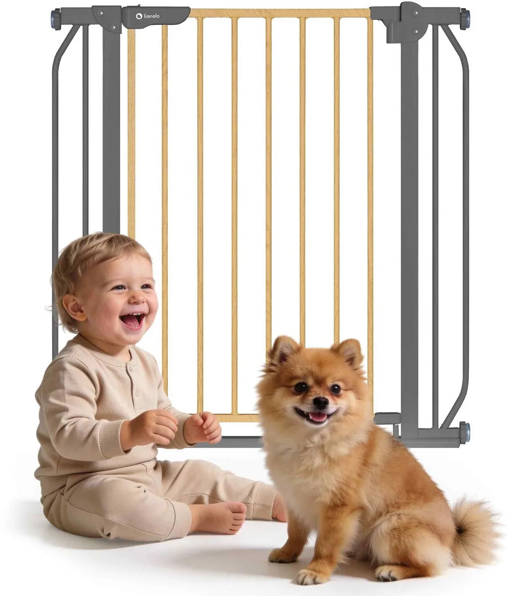 Lionelo Truus Slim Veiligheidsreling 75-105cm - AutoStop & Automatische Sluiting - Zwart