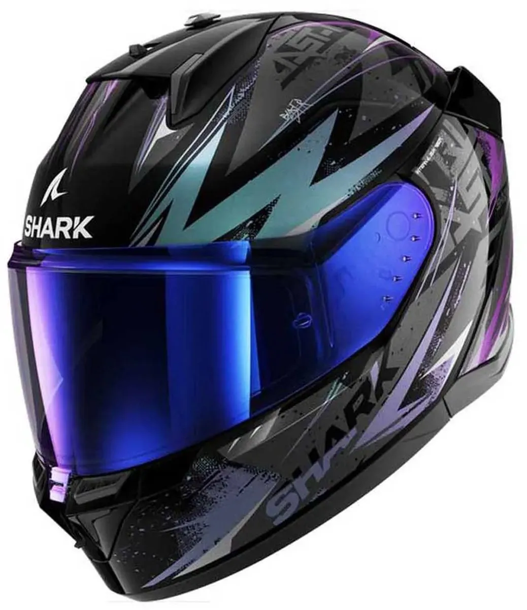 Shark D-Skwal 3 Blast-R Integraalhelm - XS - Zwart/Blauw/Paars - afbeelding 6 van 6