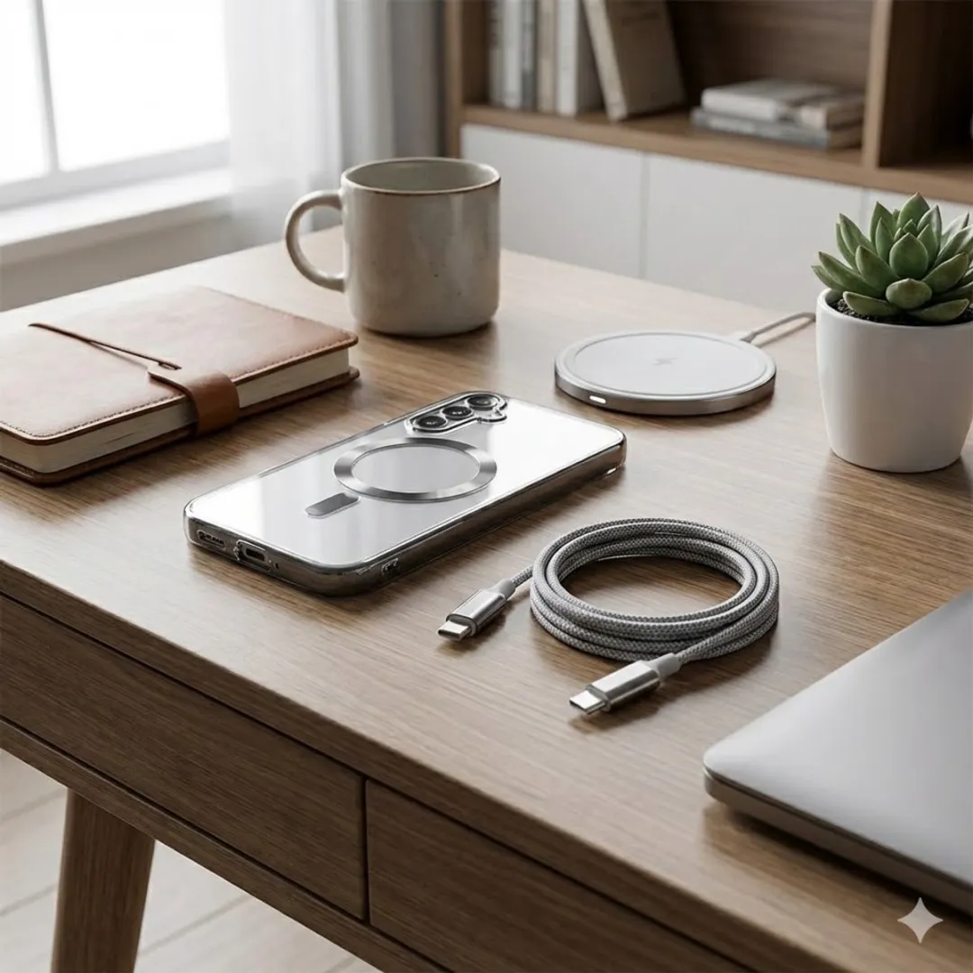 NUVEX Transparante MagSafe Hoesje Samsung Galaxy A16 - Zwart/Transparant