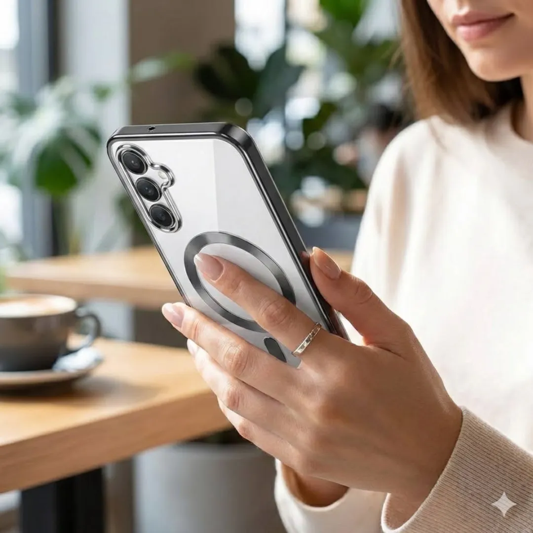 NUVEX Transparante MagSafe Hoesje Samsung Galaxy A16 - Zwart/Transparant
