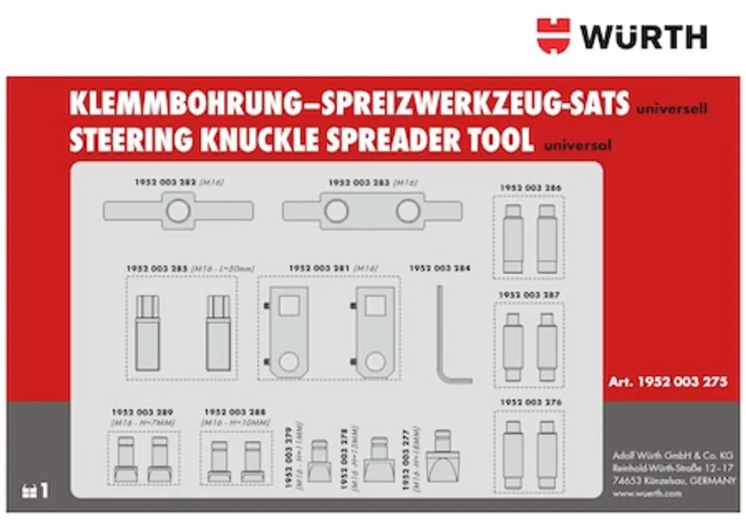 Würth Gereedschapsset Spreiden Klemboring 20 Stuks - Zwart/Zilver - afbeelding 3 van 3