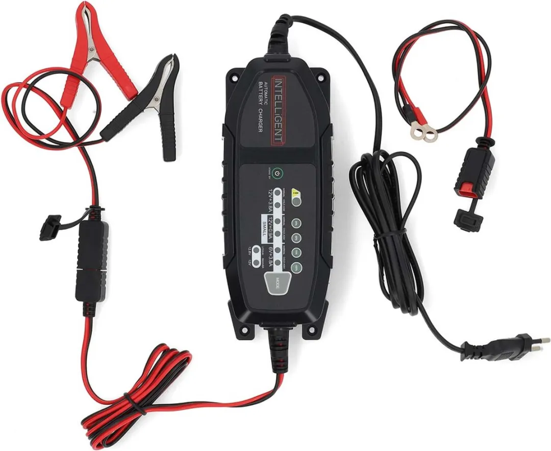 Nedis Loodzuuraccu Lader 12V 3.8A - Druppelladen - Euro/Type-C - Zwart