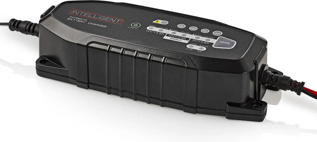 Nedis Loodzuuraccu Lader 12V 3.8A - Druppelladen - Euro/Type-C - Zwart