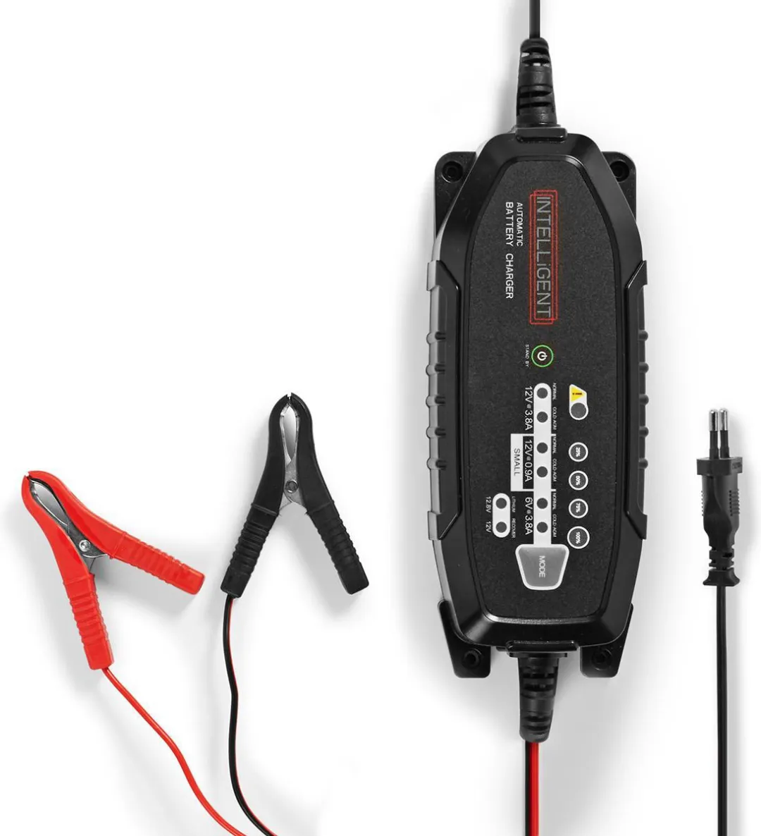 Nedis Loodzuuraccu Lader 12V 3.8A - Druppelladen - Euro/Type-C - Zwart
