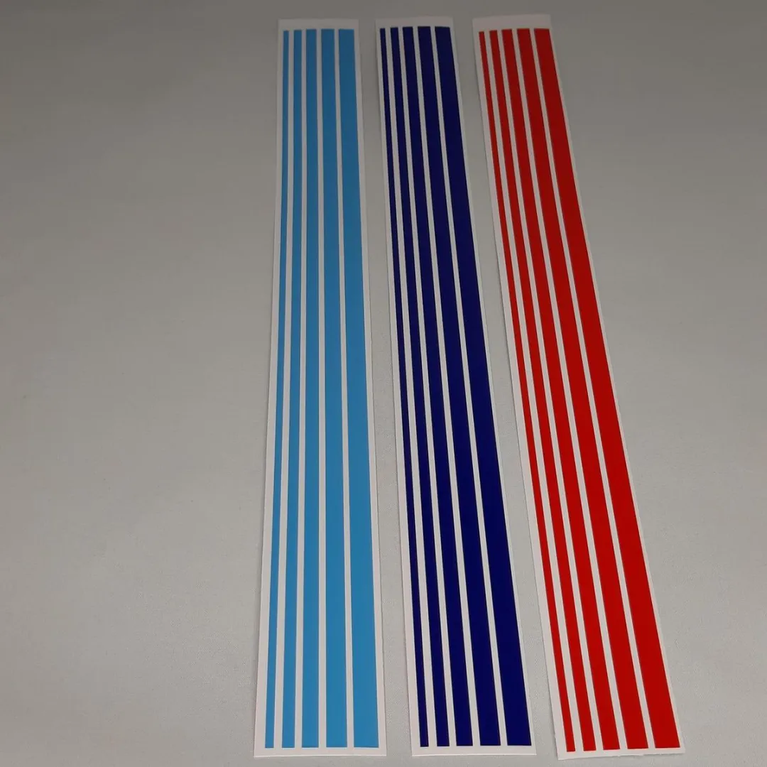 Avery M-Stripes Grille Stickers BMW Motorsport - 3 Stuks - Rood/Donkerblauw/Lichtblauw