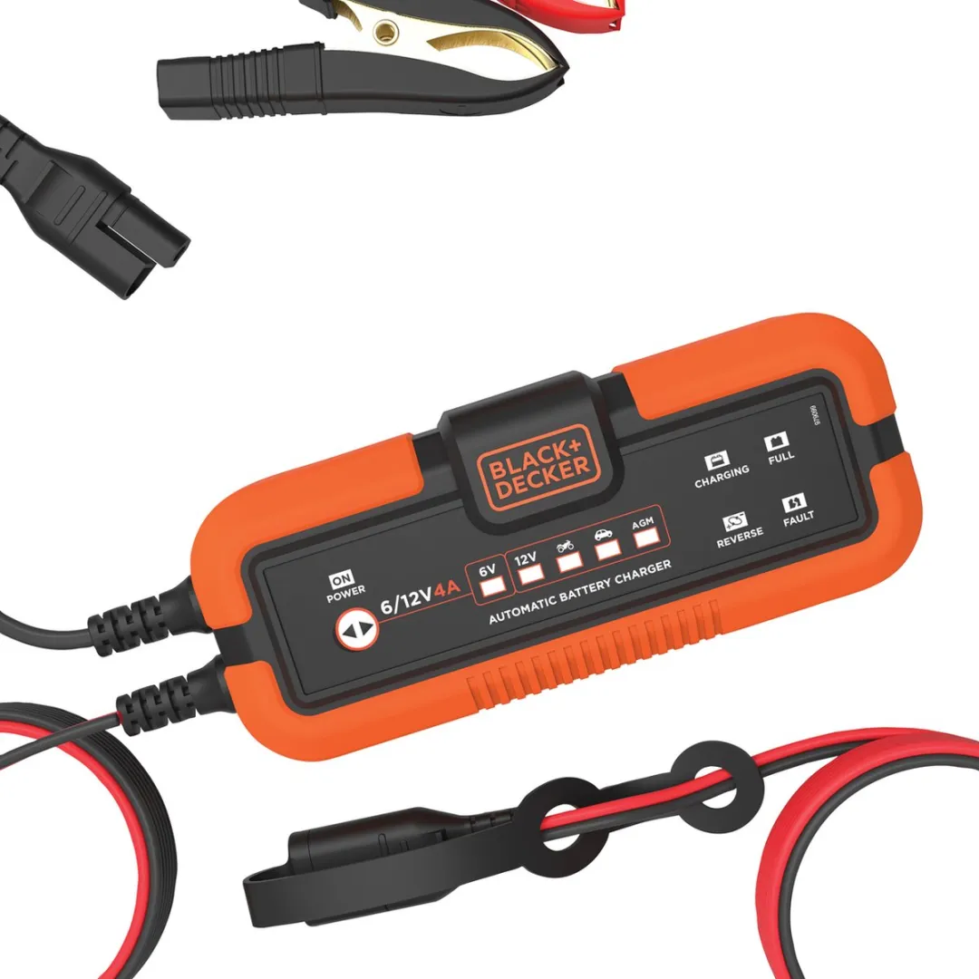 BLACK+DECKER Acculader 6V/12V 4A - 3-delig