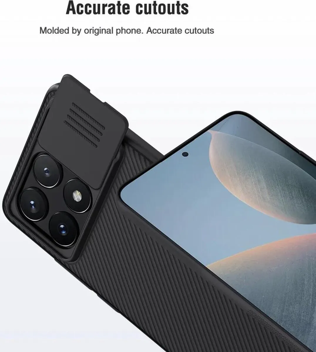 Nillkin CamShield Hoesje Xiaomi Poco X6 Pro - Camera Slider - Zwart - afbeelding 6 van 6