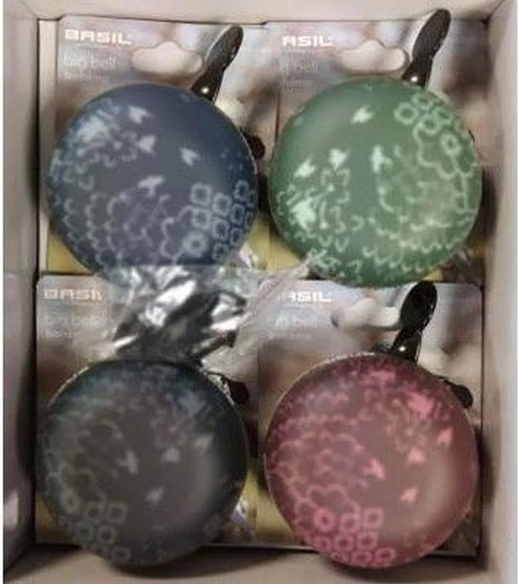 Display met 4 Basil Boheme fietsbellen