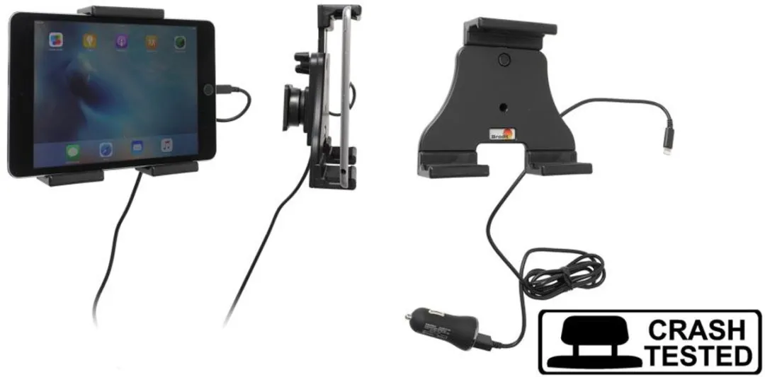 Brodit Tablethouder 120-150mm USB Lightning - Zwart