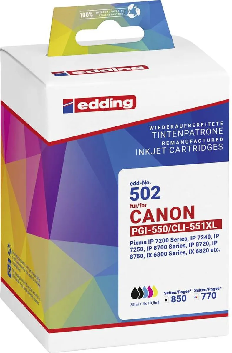 edding Inktcartridge Compatibel Canon PGI-550XL+CLI-551XL