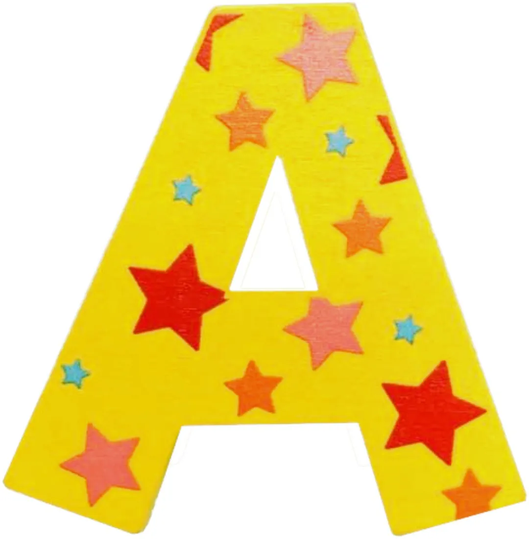 BIGJIGS Decoratieletter A Hout 7cm Geel