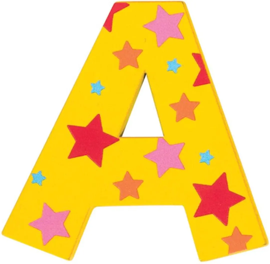BIGJIGS Decoratieletter A Hout 7cm Geel