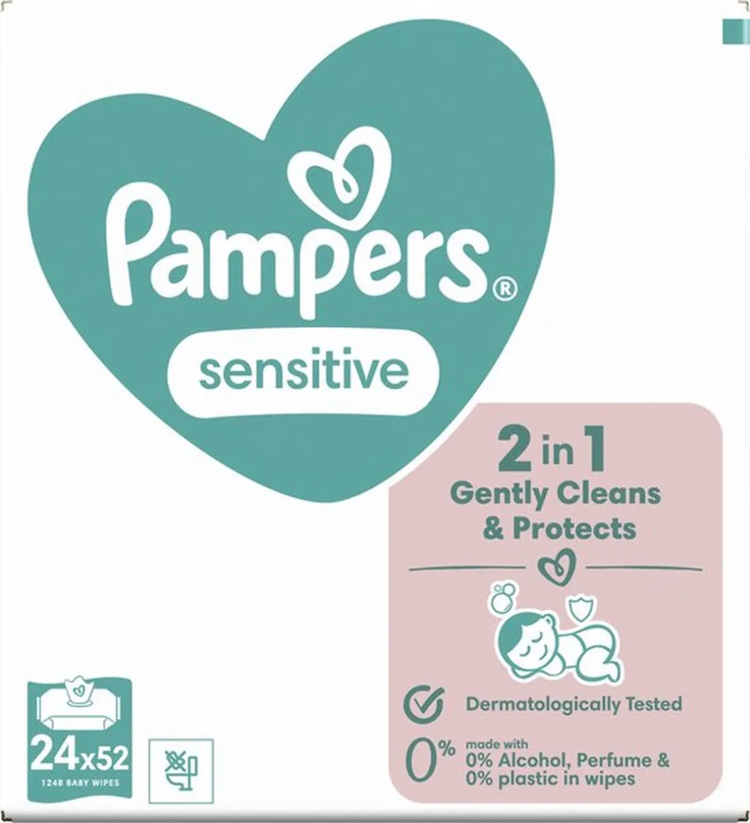 Pampers Sensitive Billendoekjes 2496 Stuks - 0% plastic