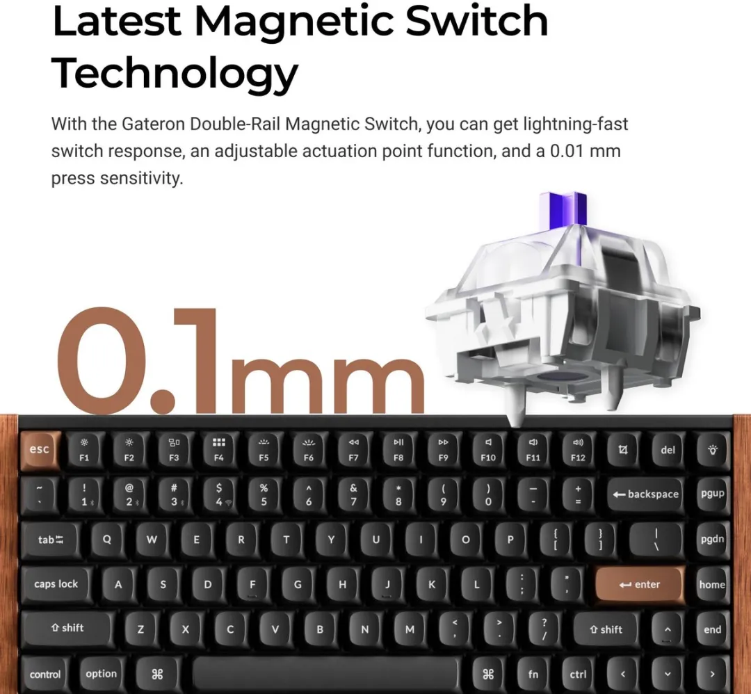 Keychron K2 HE K2H-F1 Toetsenbord - Nebula Switch - Zwart - afbeelding 6 van 6