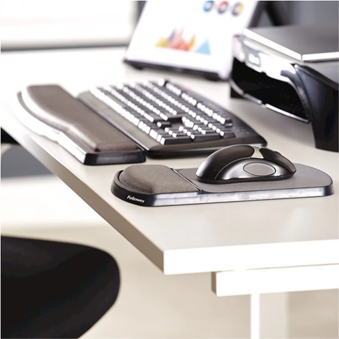 Fellowes Premium Gel Muismat met Polssteun - Grijs - 9374001