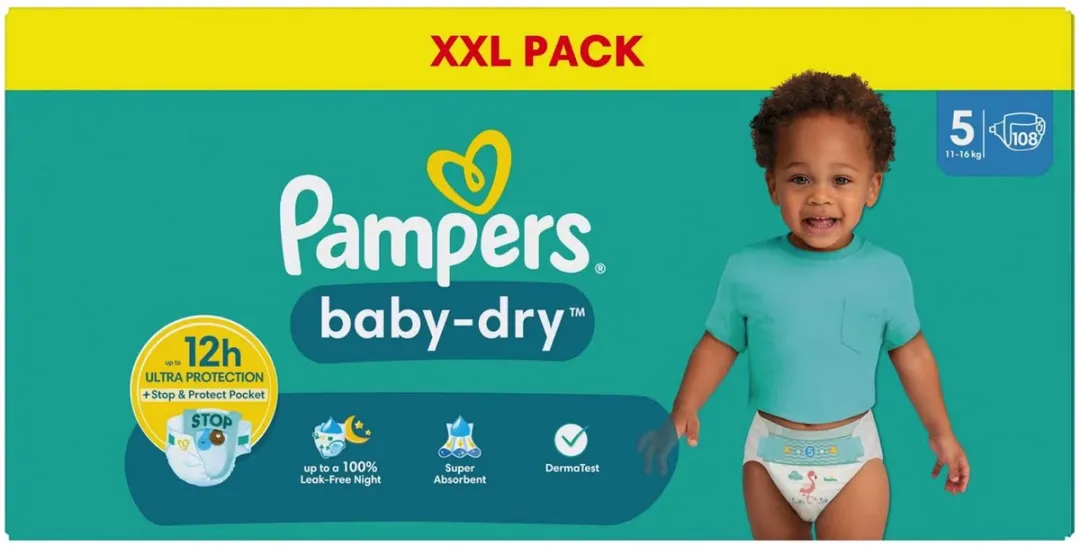 Pampers Baby-Dry Luiers Maat 5 108 Stuks