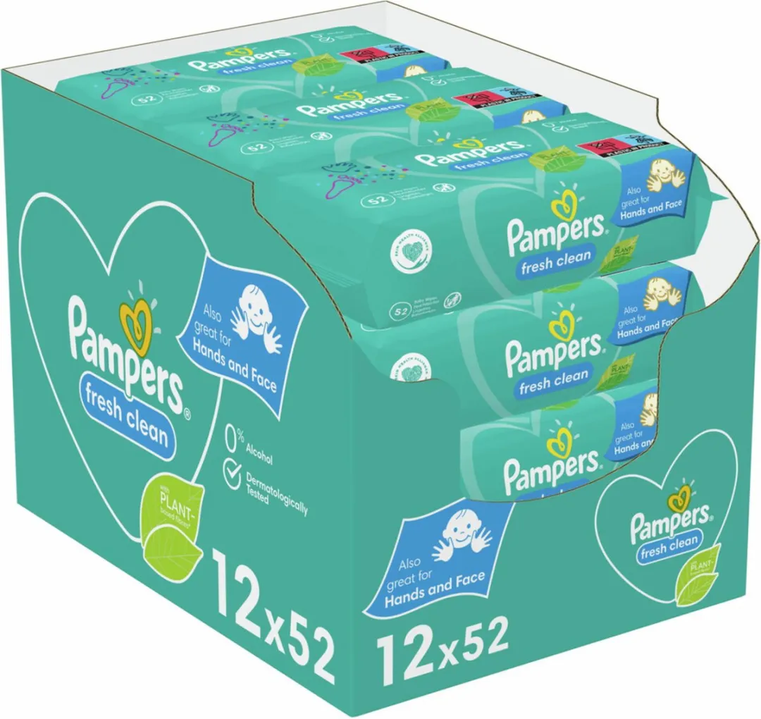 Pampers Fresh Clean Billendoekjes 12x52