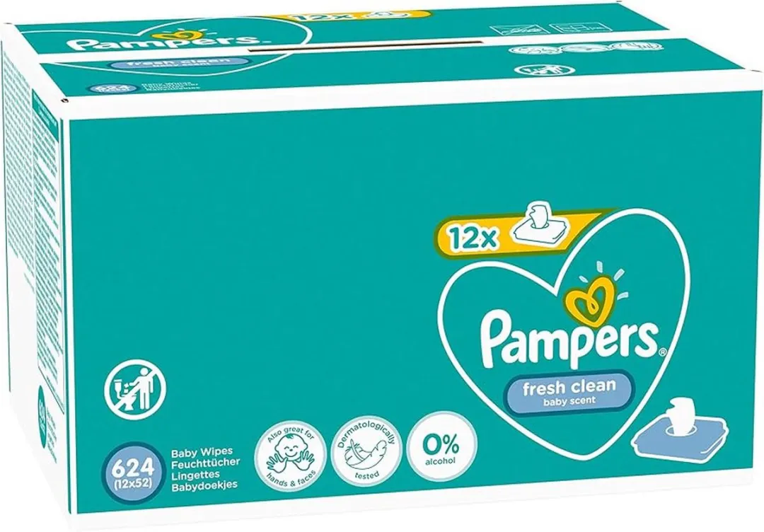 Pampers Fresh Clean Billendoekjes 12x52
