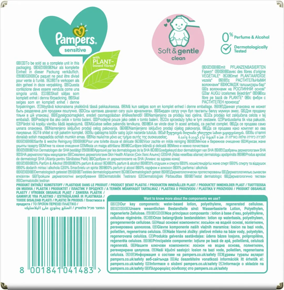 Pampers Sensitive Billendoekjes 36x52 - 1 Stuk