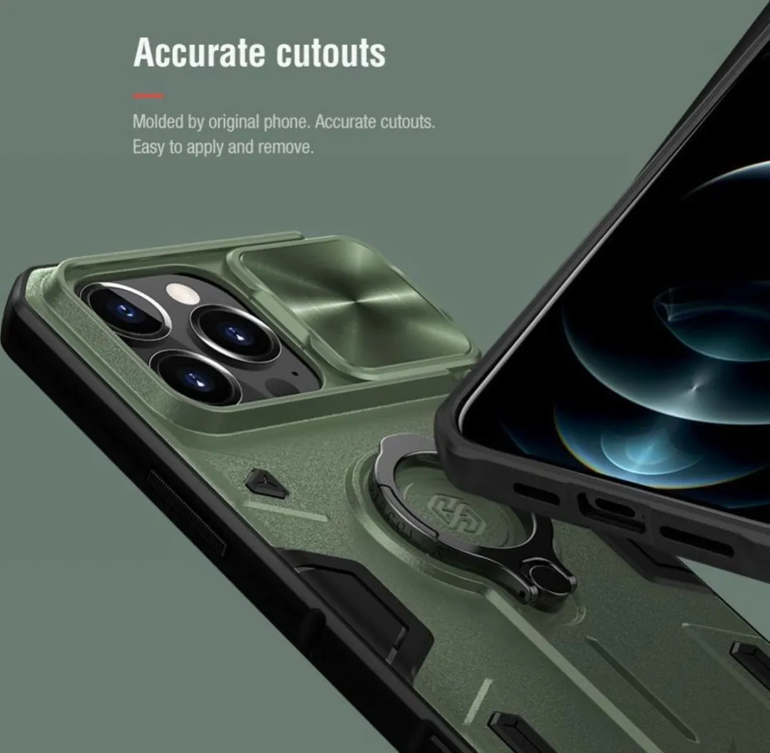 Nillkin CamShield Armor Hoesje iPhone 13 Pro Max - Groen - NILCSPRO34