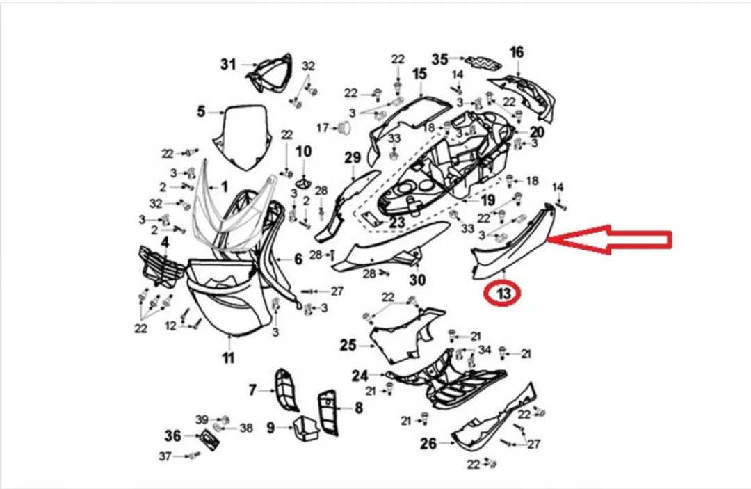 Peugeot 50 Elystar Coque Achterkant Grijs Quartz