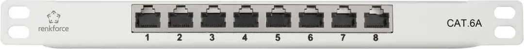 Renkforce RF-4996630 Patchpaneel 8 Poorten CAT 6A - Grijs