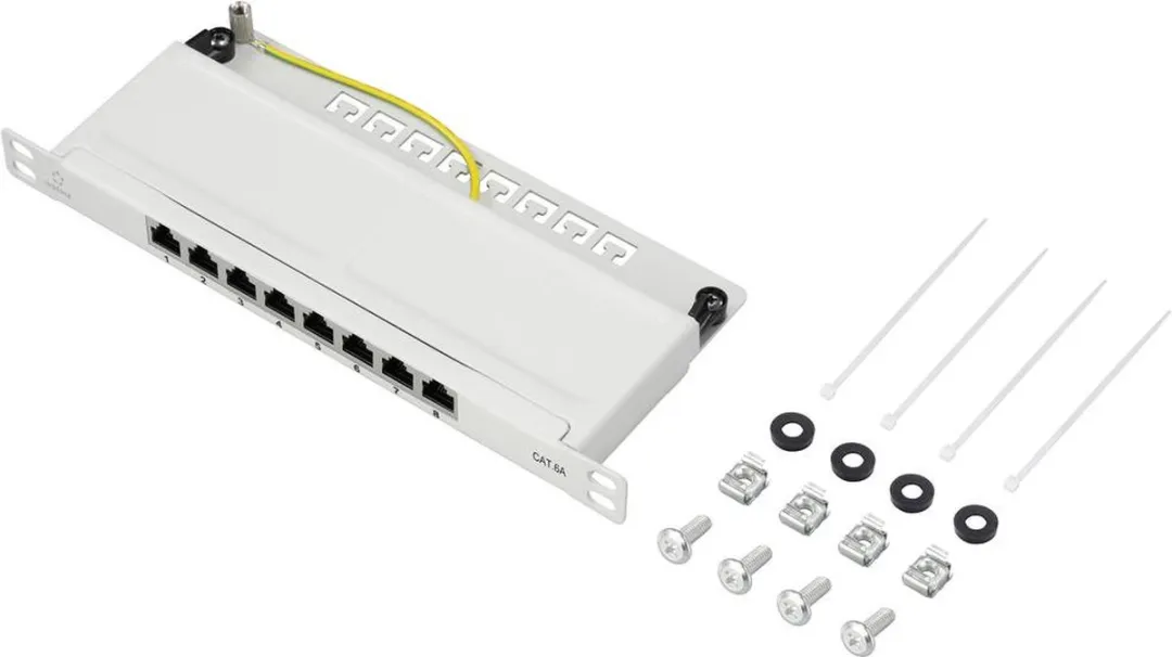 Renkforce RF-4996630 Patchpaneel 8 Poorten CAT 6A - Grijs