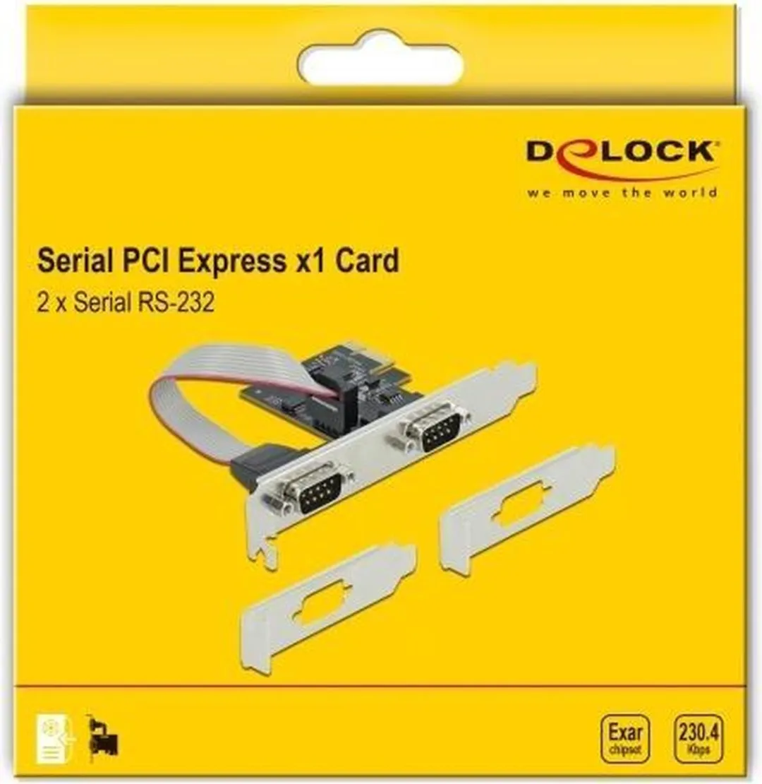 Delock PCI Express Kaart 2x RS-232 - Zilver