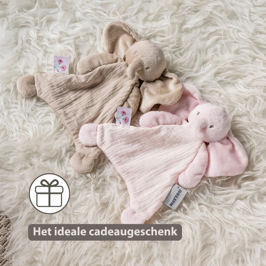 Nattou FanFan Baby Knuffeldoekje 65x40cm - Roze Hertje