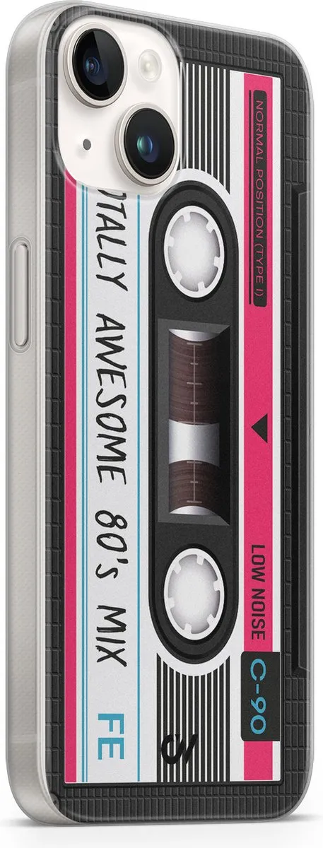 Casevibes Hoesje iPhone 14 Cassette - Zwart