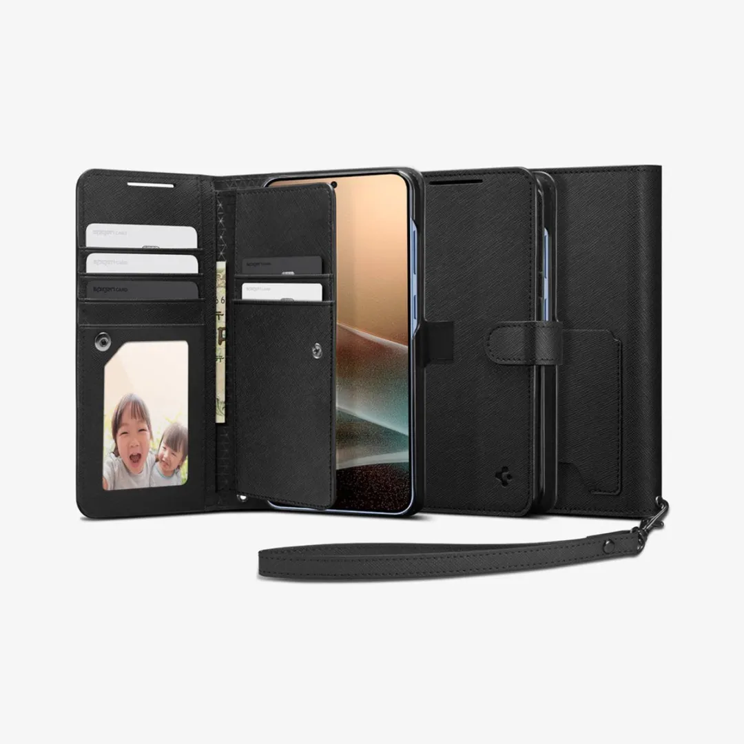 Spigen Wallet S Plus Book Case Portemonnee - 3 Pasjes - Zwart