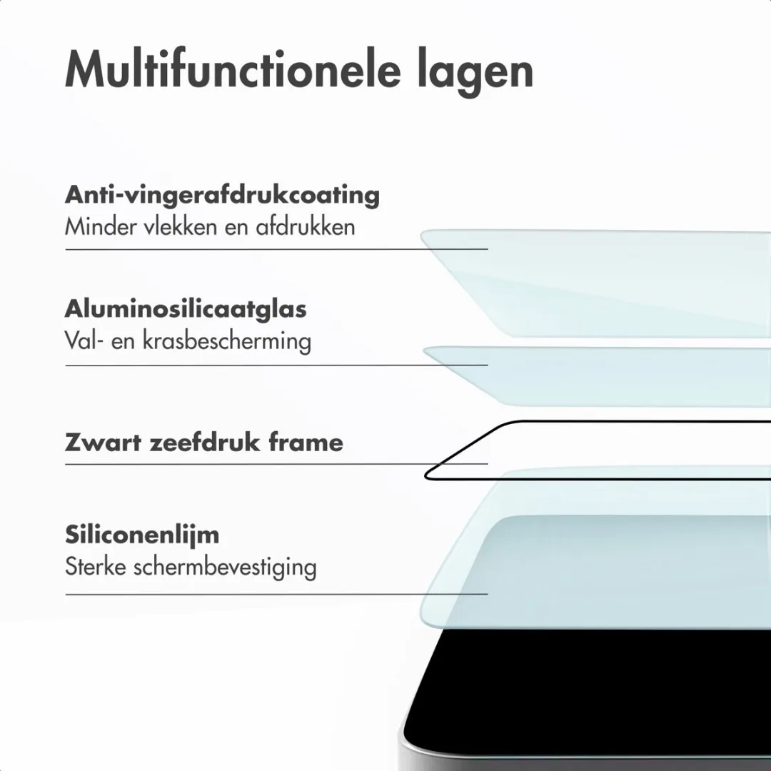 Accezz Screenprotector iPhone 15/16 Plus - Glas met anti-stof applicator