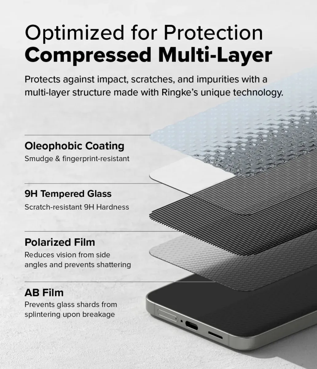 Ringke Easy Slide Privacy Galaxy S25 Plus Screenprotector - 2 Stuks - afbeelding 6 van 6