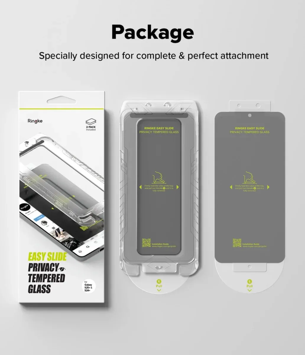 Ringke Easy Slide Privacy Galaxy S25 Plus Screenprotector - 2 Stuks