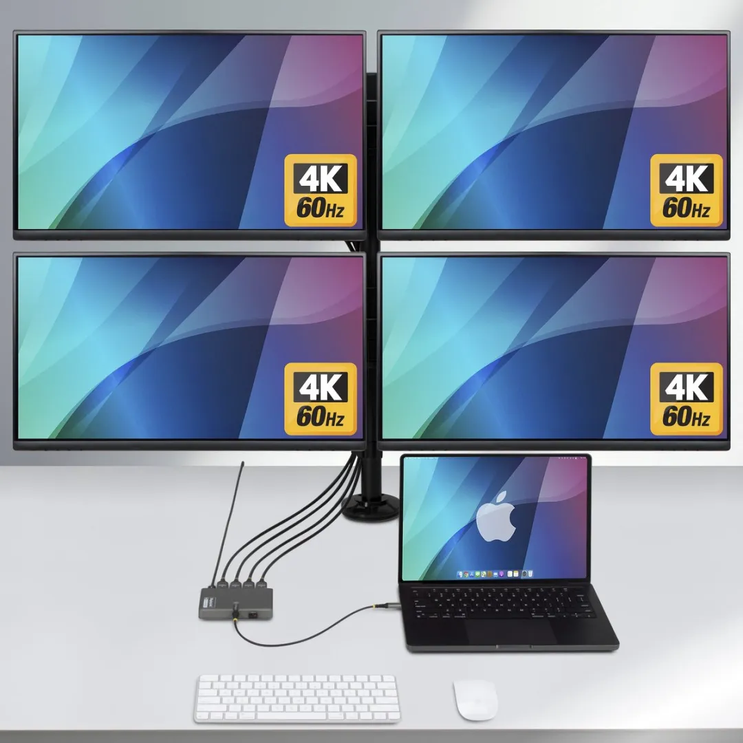 Startech QUAD-USB-HDMI-ADAPT Laptop Dock - Grijs
