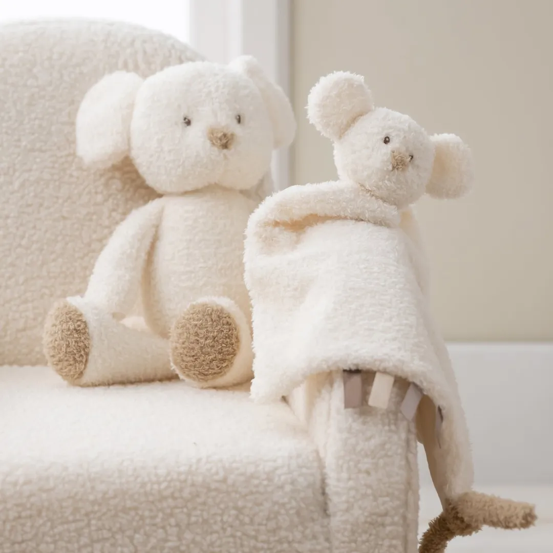 Nattou Teddy Maxi Knuffeldoekje Muis 35cm Ecru