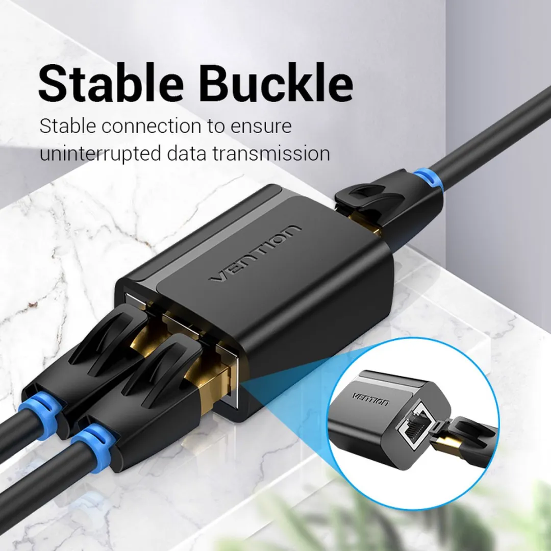 Vention IPTB0 Ethernet Splitter - 2x RJ45 Zwart