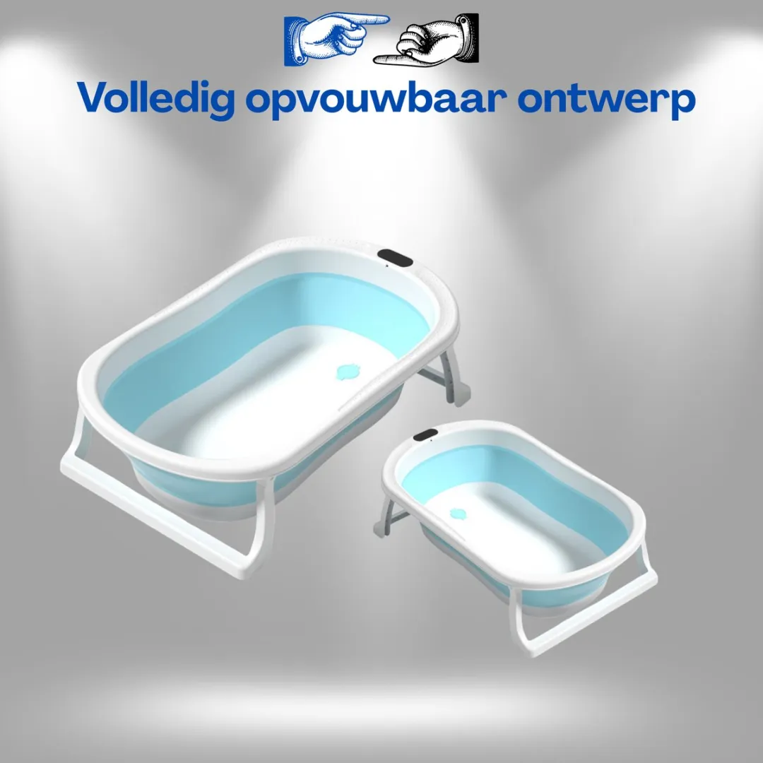 Opvouwbaar Baby Badje Met Antislip Voeten Veilig Inklapbaar Kinderbad Voor Baby En Peuter Ruimtebesparend Reisbadtje Van Huidvriendelijk Materiaal Met Ophanghaak CE Gecertificeerd Blauw 75 x 46 cm Speelgoed 1 jaar Compact En Praktisch Thuis Met Ebook