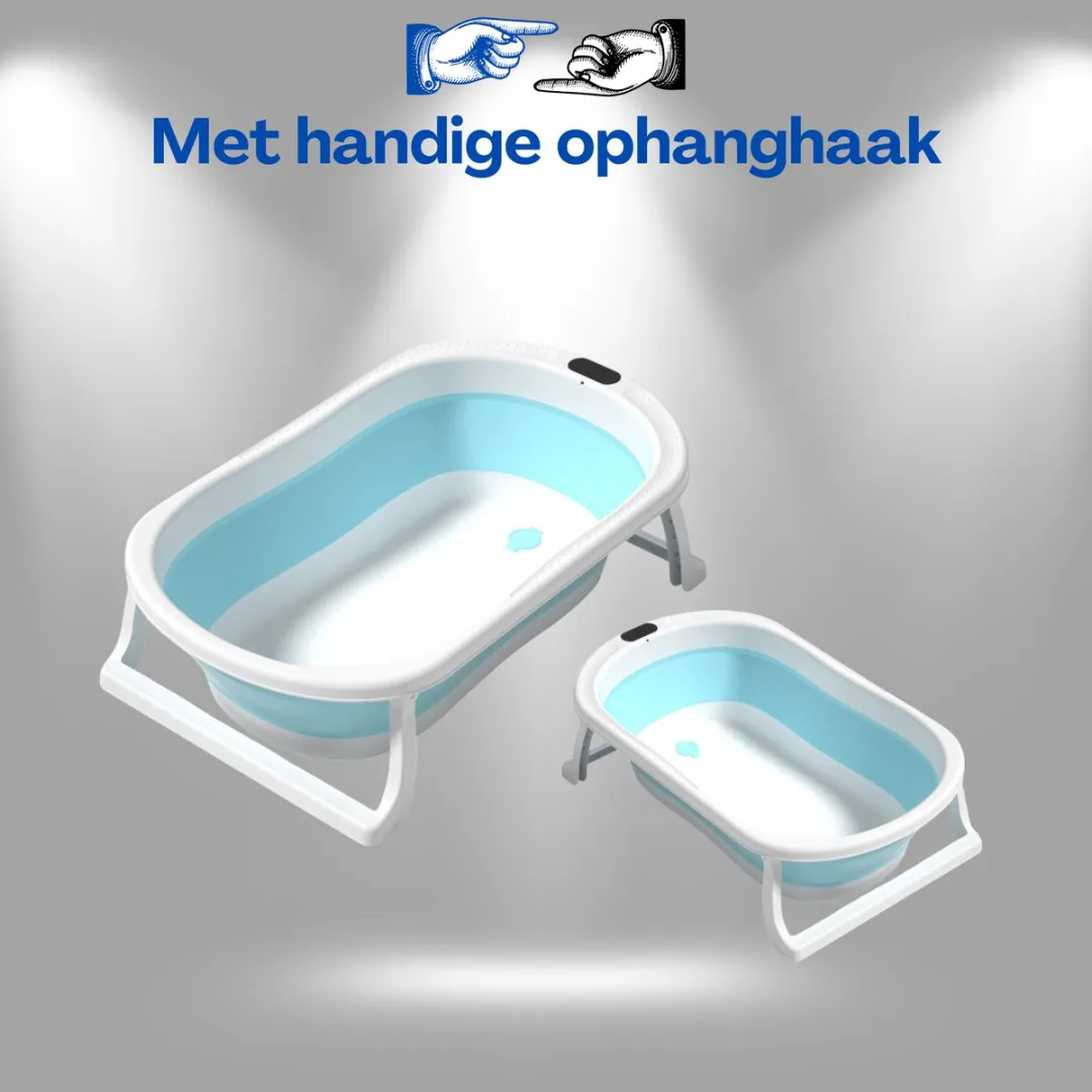 Opvouwbaar Baby Badje Met Antislip Voeten Veilig Inklapbaar Kinderbad Voor Baby En Peuter Ruimtebesparend Reisbadtje Van Huidvriendelijk Materiaal Met Ophanghaak CE Gecertificeerd Blauw 75 x 46 cm Speelgoed 1 jaar Compact En Praktisch Thuis Met Ebook