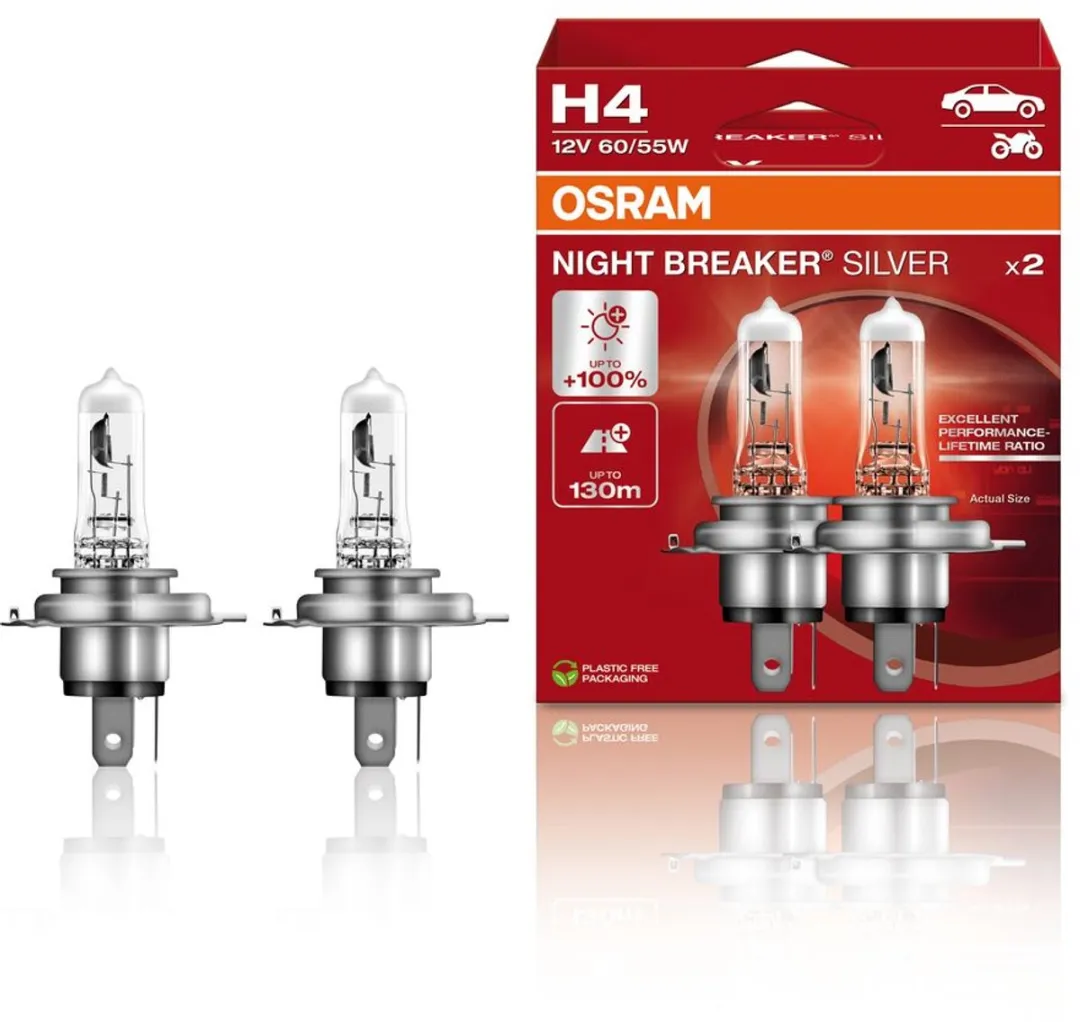 Osram H4 Duo Night Breaker Silver Lamp - 2 Stuks