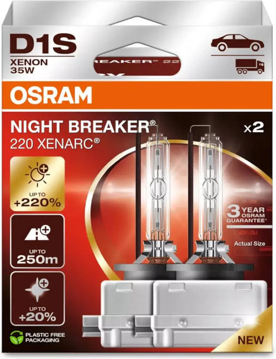 Osram Night Breaker 220 Xenarc D1S 66140XN2 Set