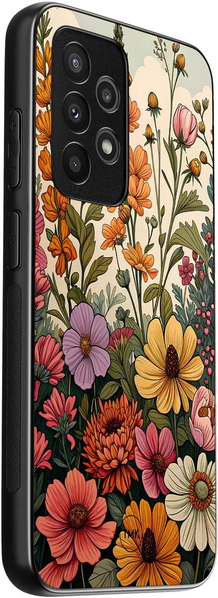 Casevibes Samsung Galaxy A53 Hoesje - Beige Wildflowers