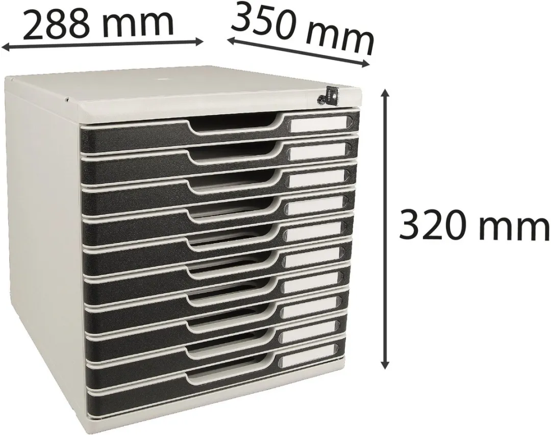 Exacompta Ladenbox MODULO A4 10 Lades - Zwart - afbeelding 6 van 6