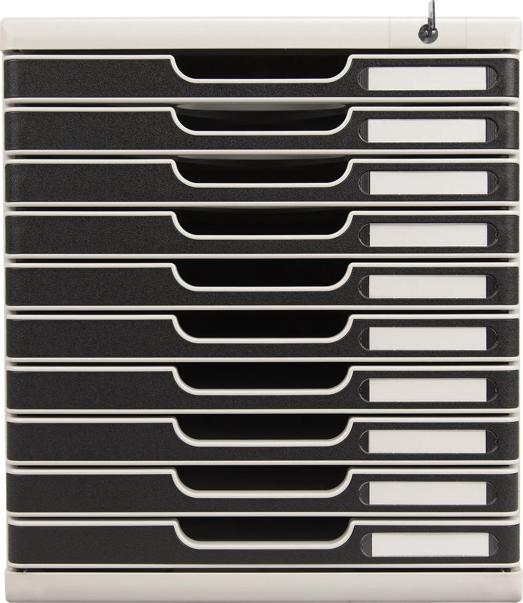 Exacompta Ladenbox MODULO A4 - 10 lades afsluitbaar met sleutel - Office - Zwart - 332014D