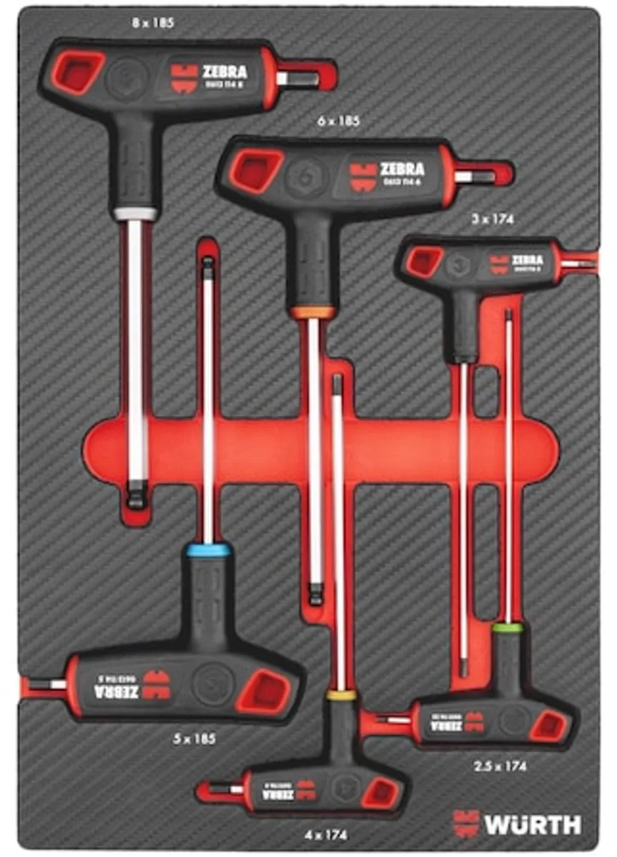 Würth T-greep Schroevendraaier Zeskant 4.4.1 - Rood/Zwart
